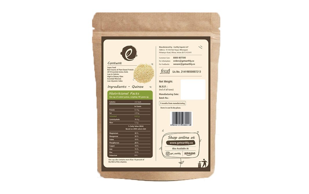 Earthly Quinoa    Pack  150 grams